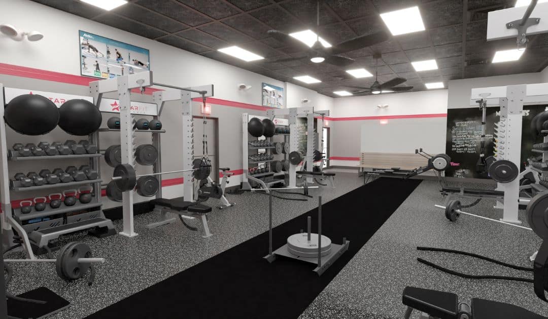 Fitness space designed for small group training.